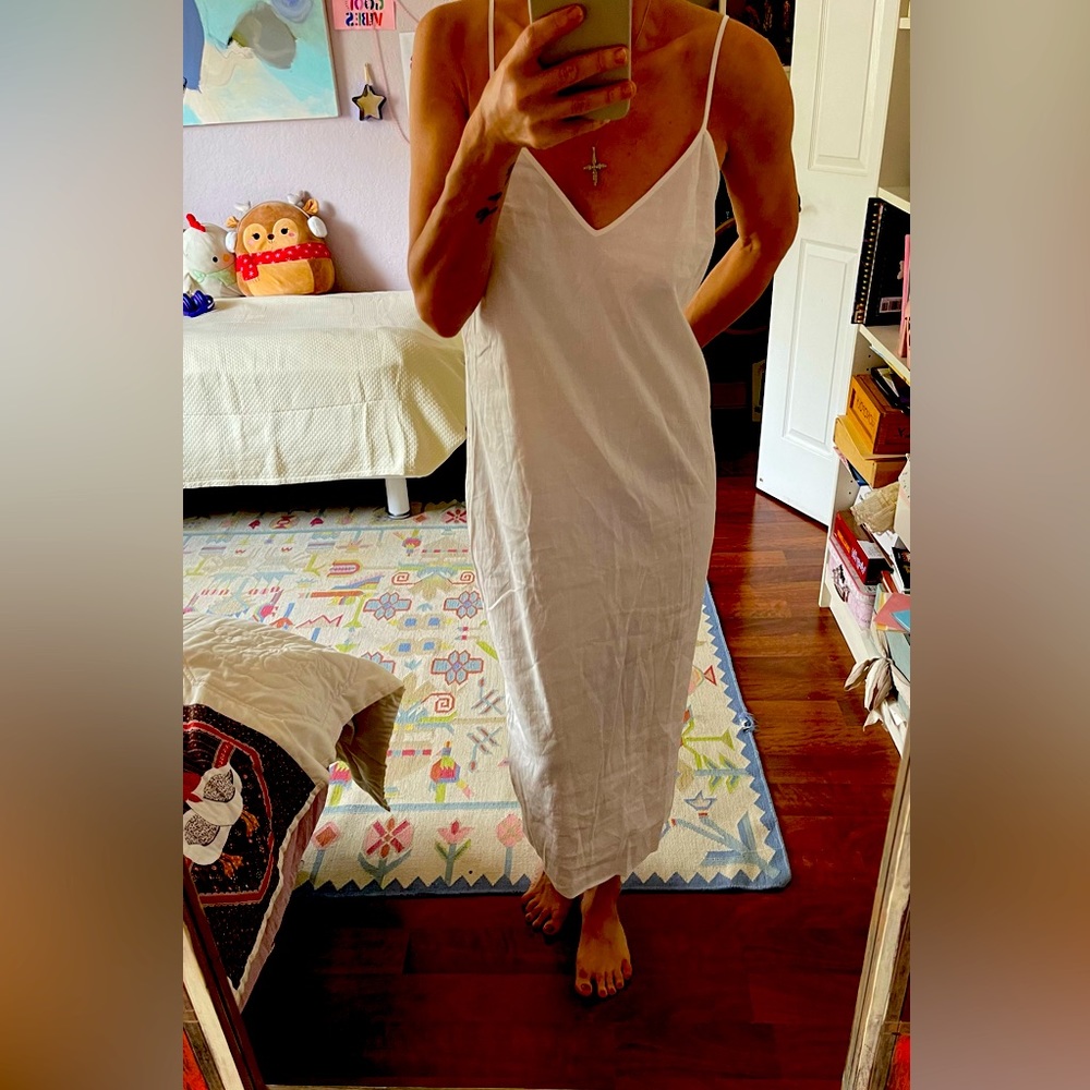 Ralph Lauren Purple Label White Slip Maxi Dress